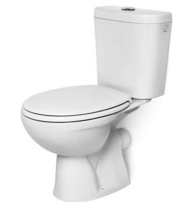 אסלה מונובלוק 504012 אלפא + מושב הידראולי אקו קל 505010 לבן מבריק חמת