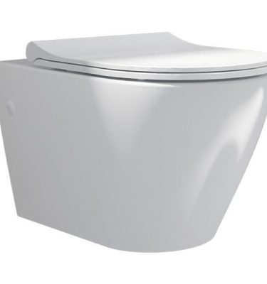 אסלה תלויה סמארט 55 לבן מבריק 502014 + מושב הידראולי חמת