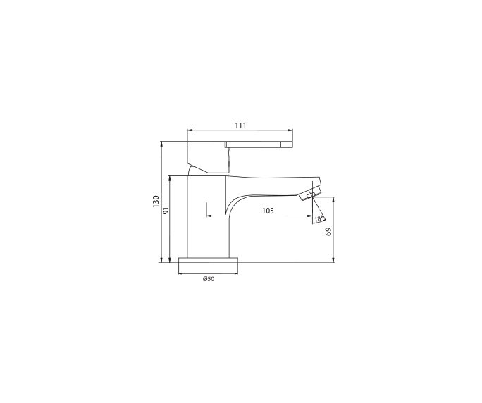 ברז פרח פיה קצרה קבועה 305341 מסדרת clear של חמת – תמונה 2